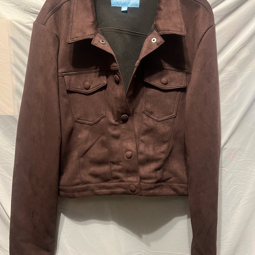 Draper James Dark Brown Faux Leather Jacket